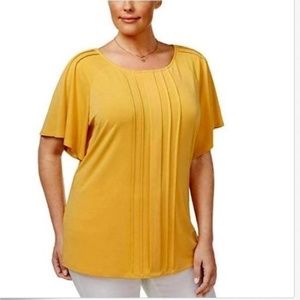 Charter Club Pleated Front Flutter Sleeve Blouse